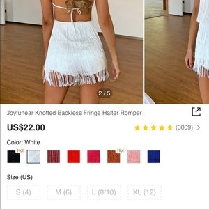 Shein joyfunear backless fringe halter romper